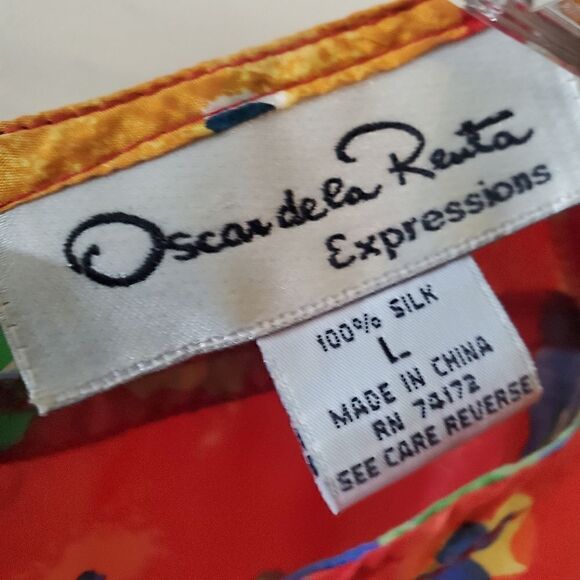OSCAR DE LA RENTA Expression Women's 100%‎ Silk Top Floral Print - Picture 5 of 6